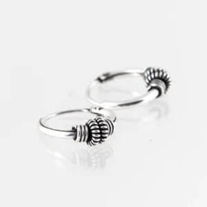 Zilveren Bali oorringen klos 12 mm