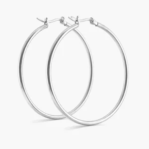 Zilveren oorringen hefboomsluiting 2 mm