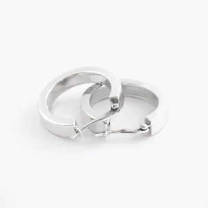 Zilveren oorringen vierkante buis 3 mm hefboomsluiting