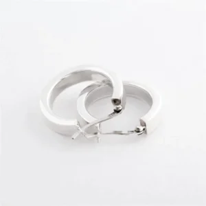 Zilveren oorringen vierkante buis 3 mm hefboomsluiting