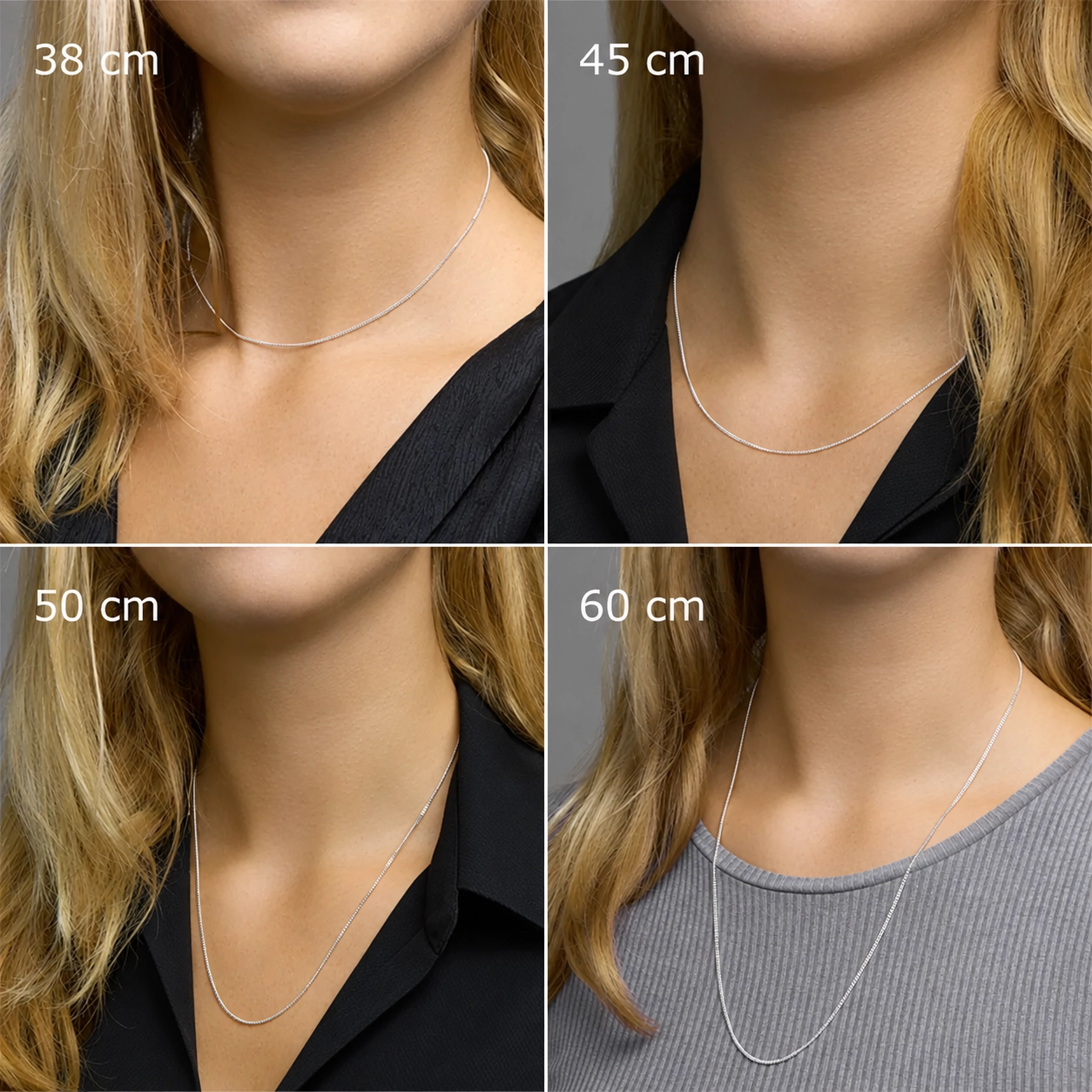 Fijne gourmet ketting maatvergelijk - 925 zilver