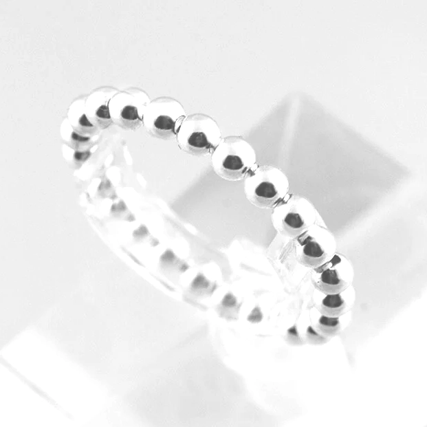 Zilveren bolletjes ring