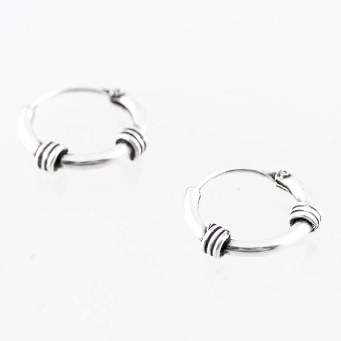 Zilveren bali oorringen spiraal 10 mm - 925 zilver