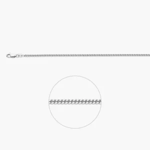Gerhodineerd zilveren gourmet ketting 2,4 mm