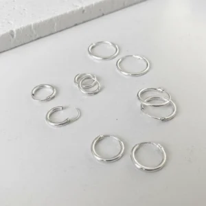 Kleine zilveren oorringen 1,2 mm sfeerfoto