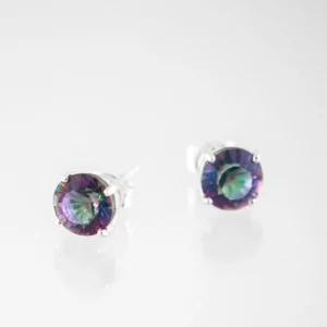 Zilveren oorknoppen met Mystic Kwarts