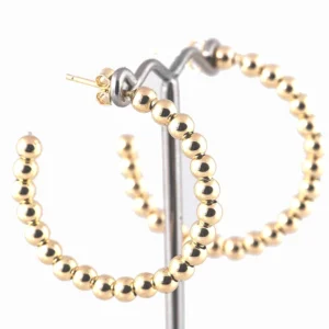 Bolletjes oorringen van verguld Sterling zilver 925