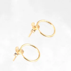 Verguld zilveren 925 oorknoppen cirkel