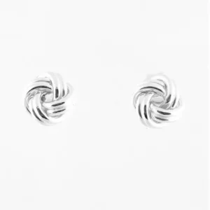 Zilveren oorstekers knoop