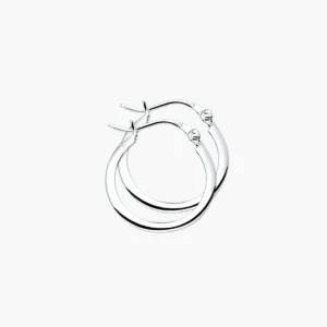 Kleine zilveren platte oorringen 20 mm x 2 mm