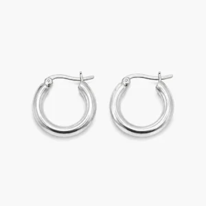 Kleine zilveren oorringen 4 mm met hefboomsluiting - 20 mm diameter - 925 zilver