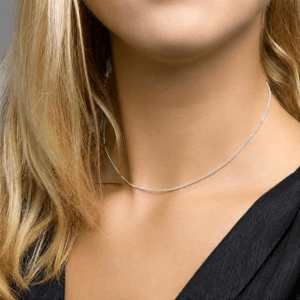 Fijne gourmet ketting extra korte - choker - 925 zilver