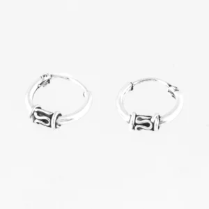 Zilveren Bali oorringen 10 mm meander