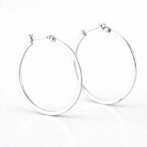 Zilveren oorringen met vierkante buis en hefboomsluiting – 925 Sterling zilver