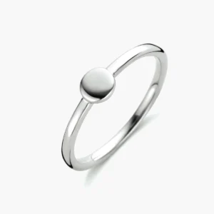 Aanschuifring rondje - gerhodineerd 925 zilver