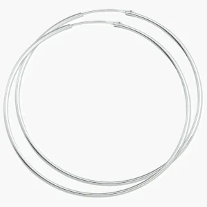 Grote ronde oorringen gerhodineerd 925 zilver