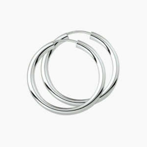 Zilveren oorringen met ronde buis van 3 mm - 30 mm diameter