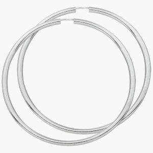 Zilveren oorringen met ronde buis van 3 mm - 70 mm diameter
