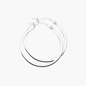 Zilveren oorringen vierkante buis hefboomsluiting - 2 mm x 30 mm