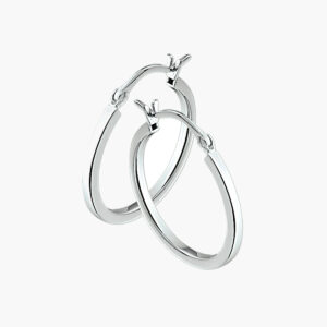 Zilveren oorringen vierkante buis hefboomsluiting - 2 mm x 30 mm - zijaanzicht