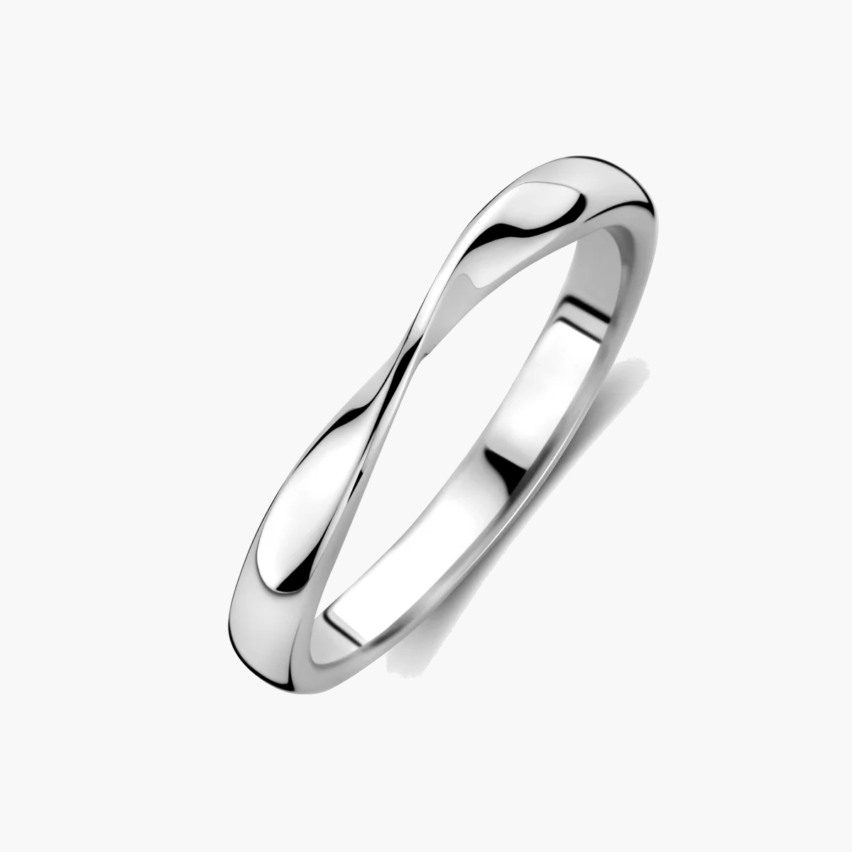Aanschuifring twist - gerhodineerd 925 zilver