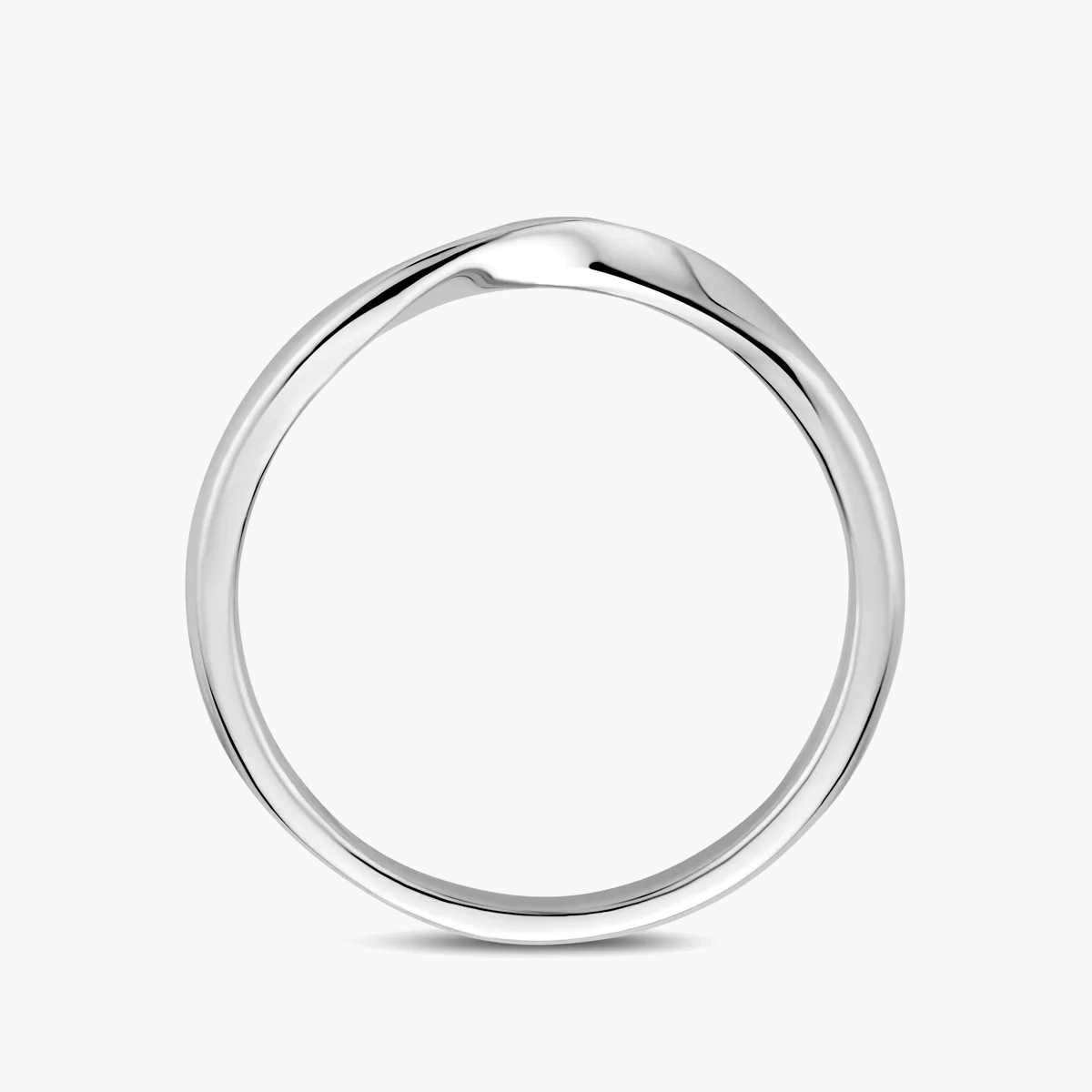 Aanschuifring twist - gerhodineerd 925 zilver - bovenaf