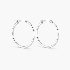 Zilveren oorringen ronde buis en hefboomsluiting - 1,5 mm - 925 zilver