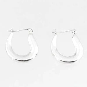 Zilveren oorringen swirl met hefboomsluiting