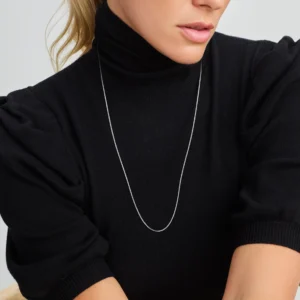 Fijne gourmet ketting extra lang - 925 zilver