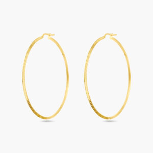 Verguld zilveren oorringen gediamanteerd 64 mm