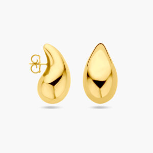 Vergulde zilveren oorknoppen in druppelvorm