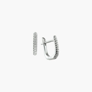 Gerhodineerd zilveren oorringen zirkonia klapsluiting