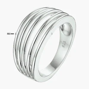Gerhodineerd zilveren ring multi layered - maat 18.5