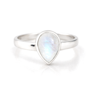 Ring maansteen - 925 zilver - druppelvorm