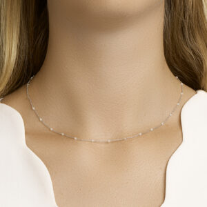 Maansteen ketting - gerhodineerd 925 zilver