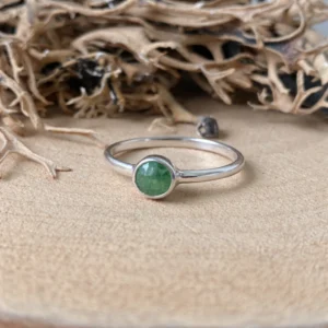 Zilveren ring minimalistisch ontwerp met aventurijn steen