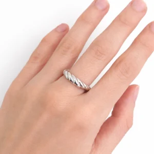 Gerhodineerd zilveren ring croissant