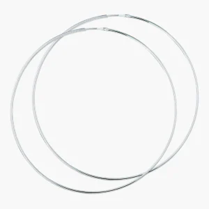 Grote dunne zilveren oorringen - 1,2 mm