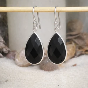 Zilveren onyx oorbellen - sfeer