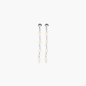 Barok parel oorbellen - gerhodineerd 925 zilver