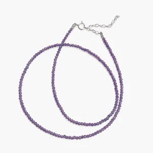 Ketting amethist facet geslepen 2 mm - 925 zilveren sluiting