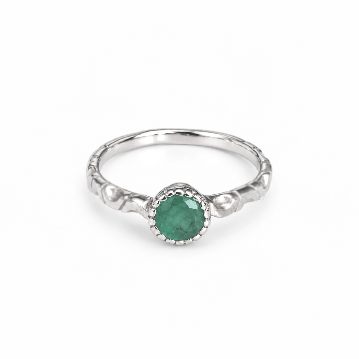 Zilveren ring met smaragd - 925 zilver